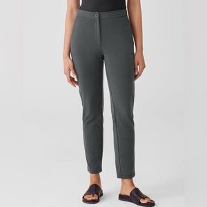 EILEEN FISHER NWT 2X Cotton Blend Ponte Slim Pants in Graphite • Modern Neutral